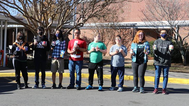 In partnership with Keep Gastonia Beautiful, Gaston Early College High School students performed yard and landscaping maintenance at Webb Street School.